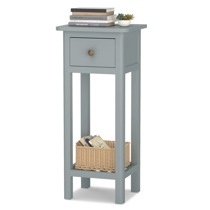 Storage Plus - Black End Table with Shelf and Drawer - Ideal for Organizing Domestic Space