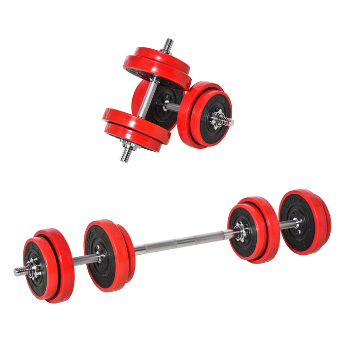 20KGS Adjustable Dumbbell & Barbell Set - Muscle Building and Strength Training Equipment - Home Gym Exercise for Full-Body Workouts
