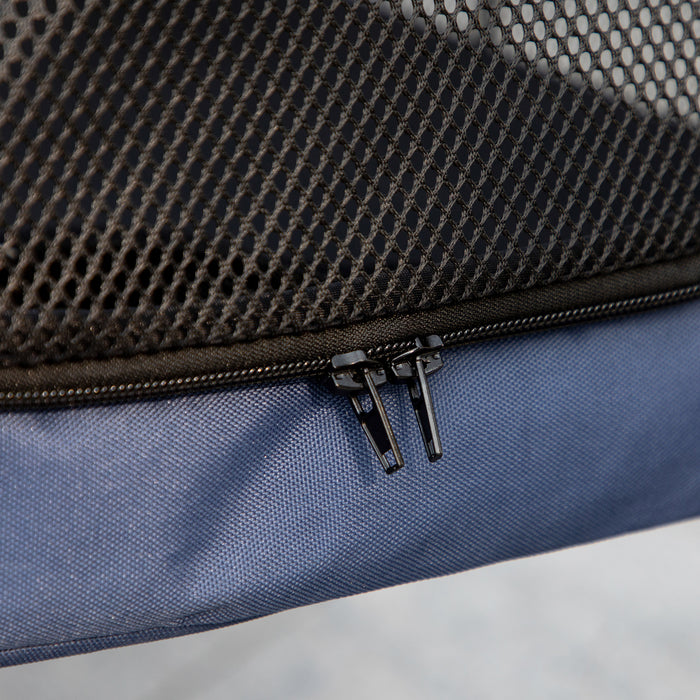 Foldable Dog Stroller with EVA Wheels and Storage - Mesh Windows, Safety Leash, and Cushion Design - Ideal for Small Pets' Comfortable Transport