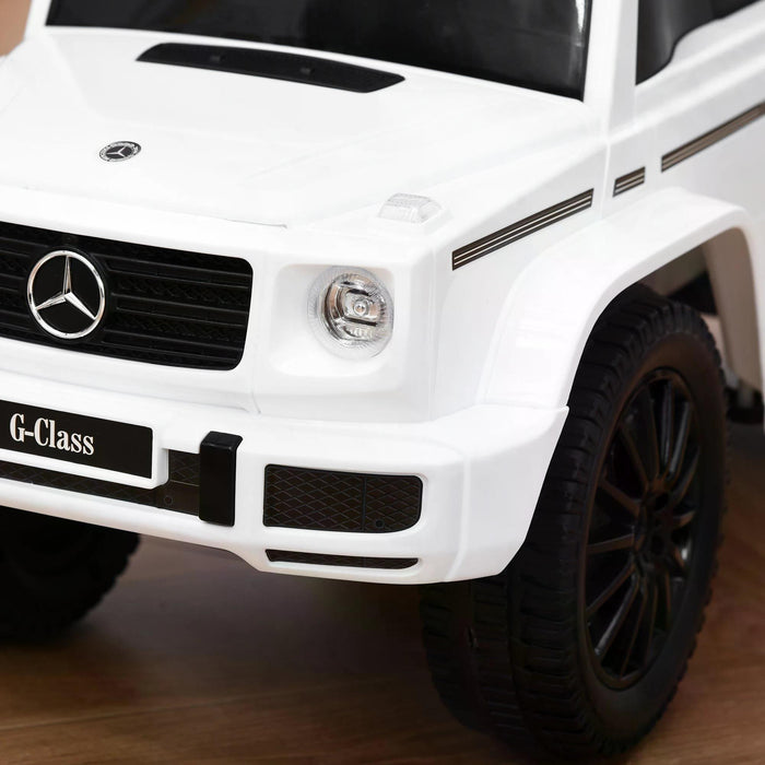Aosom Mercedes-Benz G350 - Officially Licensed Kids Ride-On Push Car with Sliding Function and Storage - Toddler Foot-to-Floor Slider Vehicle with Horn, White