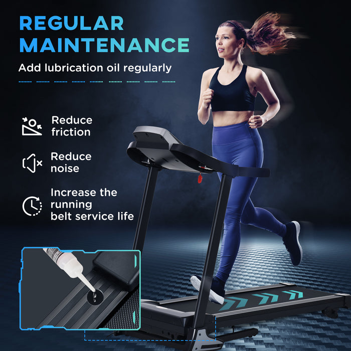 Electric Folding Treadmill with 12 Preset Programs - Motorized Running Machine with LED Display, Drink and Phone Holders - Ideal for Home Workout and Cardio, Black