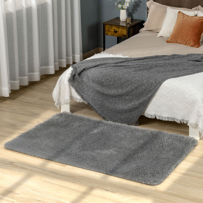 Brown Fluffy Shag Rug - Soft, Shaggy Area Carpet for Living Spaces - Cozy Flooring for Bedroom, Living Room, Dining Area, 90x150 cm