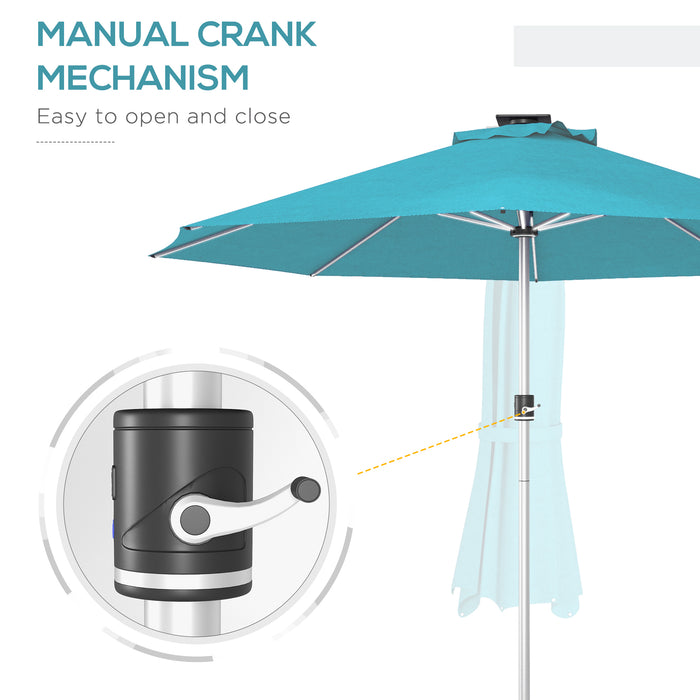 Solar-Powered LED Patio Umbrella with USB - 4 Lighting Modes, Lighted Outdoor Deck Umbrella - Perfect for Evening Entertainment and Relaxation