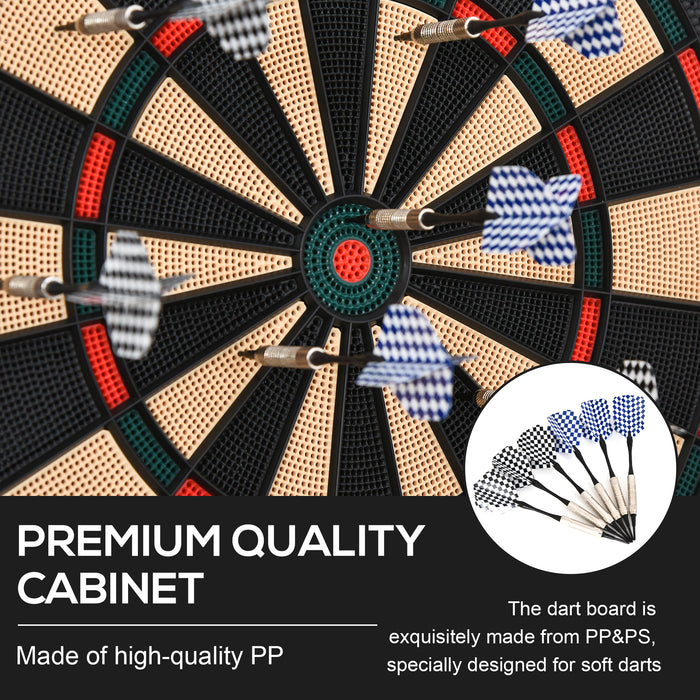 Electronic Dartboard with 6 Darts - Durable Plastic, Digital Scoring, Game Room Essentials - For Recreational Use and Family Fun