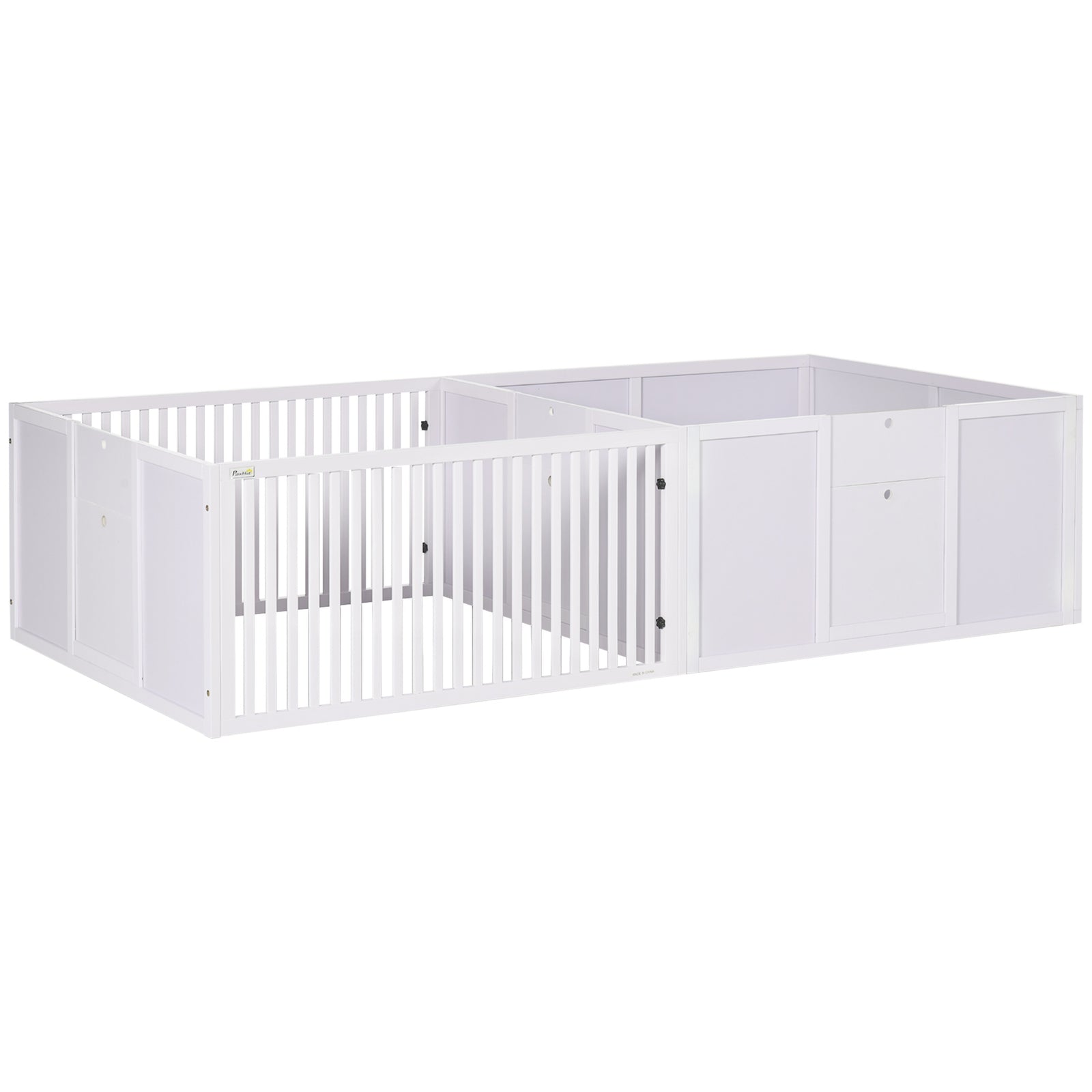 7-Panel Baby Dog Playpen with Triple Entry - Dual-Room Puppy Enclosure, Whelping Box - Safe Space for Training & Play for Young Pets