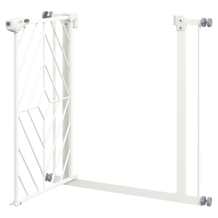Auto-Closing Pressure Fit Stair Gate for Dogs - Double Locking, Easy Install, Fits 74-80cm Openings - Ideal for Home Safety and Pet Boundaries