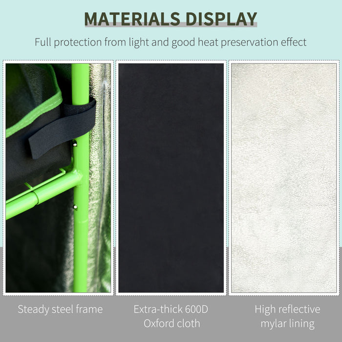 Hydroponic Grow Space - 80x80x160cm Plant Cultivation Tent Black/Green - Ideal for Indoor Gardening Enthusiasts