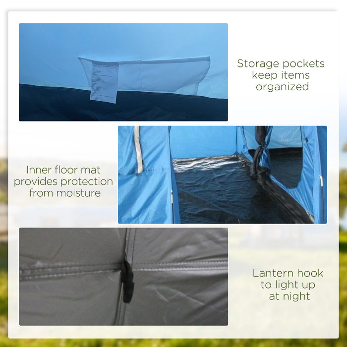 Spacious 5-6 Person Tunnel Tent - Dual-Room Design, Sewn-In Groundsheet, Dual Entrances, Portable with Carry Bag - Perfect for Family Camping, Fishing, and Outdoor Adventures