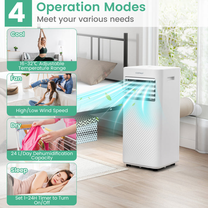 9000 BTU 3-in-1 Portable Air Conditioner - Multi-functional White AC with Sleep Mode - Ideal for Maintaining Comfortable Temperature while Sleeping
