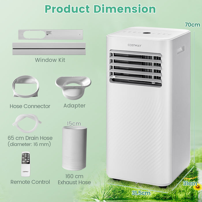 9000 BTU 3-in-1 Portable Air Conditioner - Multi-functional White AC with Sleep Mode - Ideal for Maintaining Comfortable Temperature while Sleeping