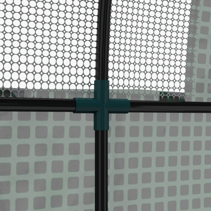 Walk-in Polytunnel Greenhouse with UV-Resistant PE Cover - 1.8 x 1.8 x 2m with Ventilated Doors and Mesh Windows - Ideal for Year-Round Gardening