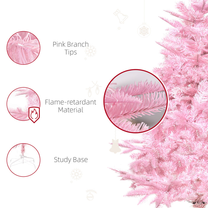 4FT Automatic Pop-Up Artificial Christmas Tree - Easy Setup Xmas Holiday Decor with Stand, Pink - Perfect for Home and Party Festivities