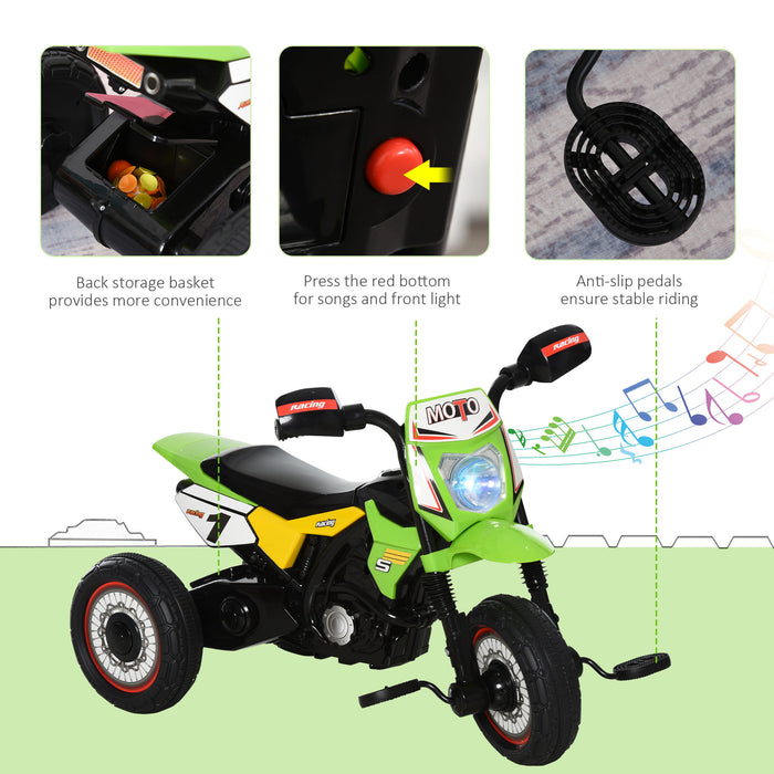 Toddler Tricycle with Pedals - Durable 3-Wheel Design, Green PP Material - Perfect for 18-36 Month Old Kids