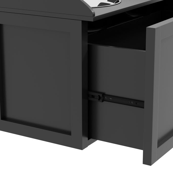 Elevated Stainless Steel Pet Bowls with Storage - 21L Drawer for Food and Supplies - Ideal for Large Dogs and Cats