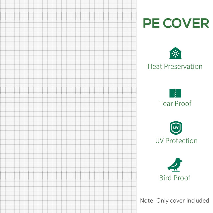 Winter Garden Plant PE Replacement Cover - Greenhouse with Roll-Up Windows and Door, 6x3x2m in White - Ideal for Protecting Plants in Cold Weather