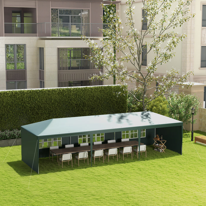 Garden Gazebo Marquee, 9x3m - Party & Wedding Outdoor Canopy in Elegant Green - Ideal for Festive Gatherings & Special Events