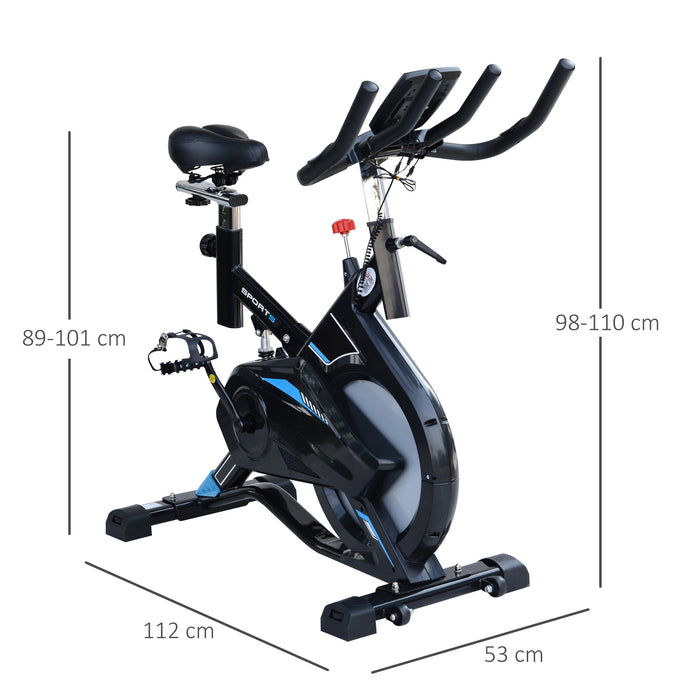 Indoor Cycling Training Bike with iPad Holder - LCD Monitor, Comfortable Seat, 13KG Flywheel for Intense Workouts - Perfect for Home Office Fitness, Black