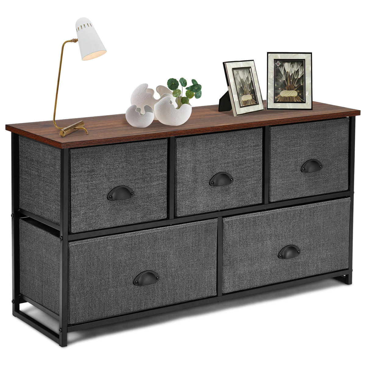 Fabric Drawer Cabinet - Versatile Wardrobe and Living Room Storage Unit in Black - Ideal for Bedroom Organization