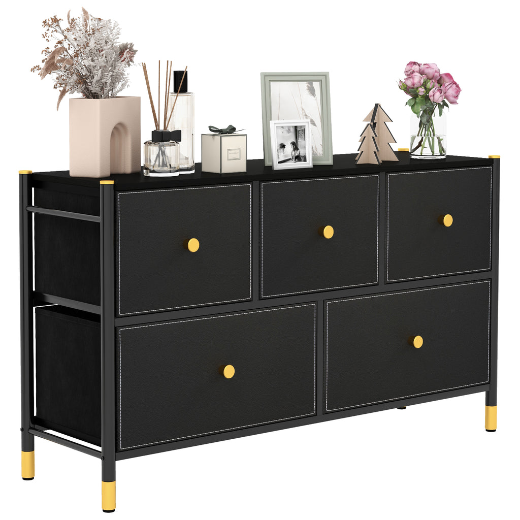 Fabric Dresser Tower - Bedroom Storage Unit with Drawers and Metal Frame, 2-Tier Design - Ideal for Room Organization and Space Saving