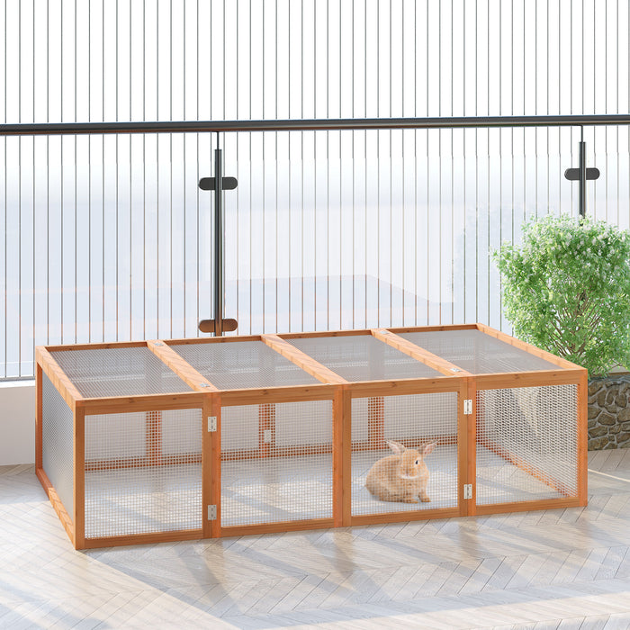 Outdoor Wooden Rabbit Hutch - Guinea Pig Cage with Wire Mesh Safety Run - Spacious Bunny Play Space 181x100x48cm for Pet Comfort and Security
