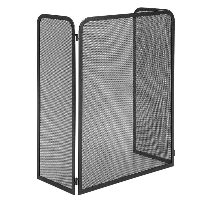 Fireplace Screen 3-Panel Model - Flexible Hinges and Heavy-Duty Metal Frame Design - Ideal for Enhanced Fire Safety at Home