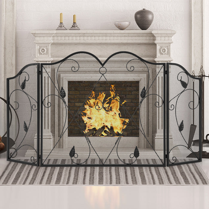 Fireplace Screen - 3 Panel with Flexible Hinges for Indoor Use - Perfect for the Living Room or Bedroom