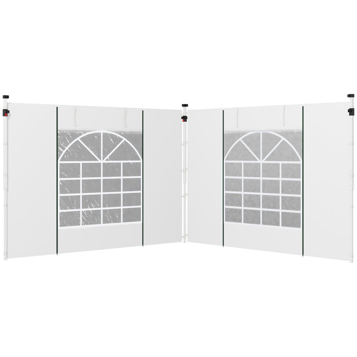 2-Pack Gazebo Replacement Side Panels with Windows - Fits 3x3m or 3x6m Pop-Up Gazebos, Includes Doors - Perfect for Outdoor Shelter and Privacy