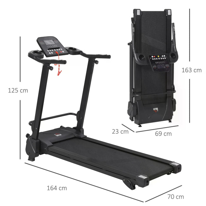 Electric Motorised Treadmill - Folding Running Machine with MP3 & USB Player, 5 Preset Programs, LCD Display, Drink Holders - Fitness Enthusiasts & Home Gym Cardio Workouts