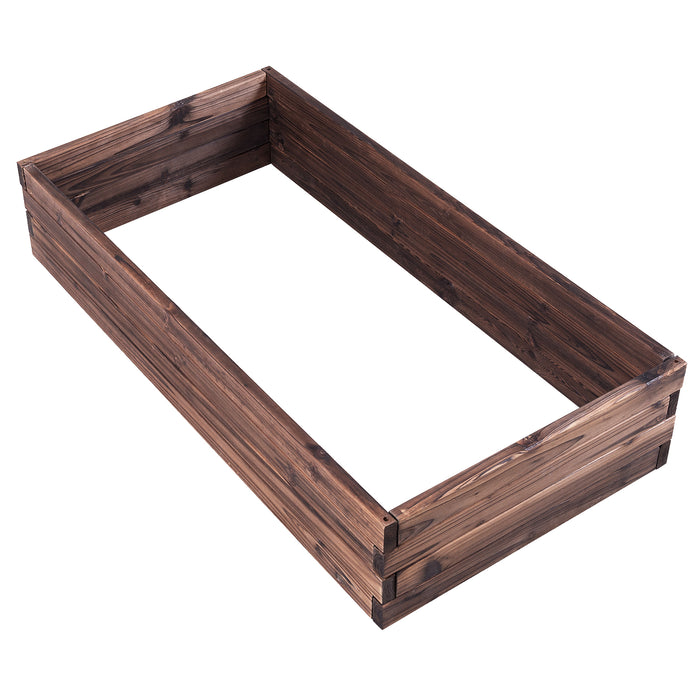 WoodWares Garden Crafted - Outdoor Patio, Rectangular Planter for Vegetables and Flowers - Ideal for Gardeners and Space Saving Gardening Solutions