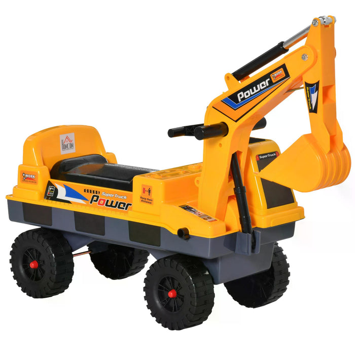 Kids' Ride-On Excavator Digger - Multi-Functional Bulldozer with Detachable Digging Bucket & Play Music - Perfect for 2-3 Year Olds Outdoor Play