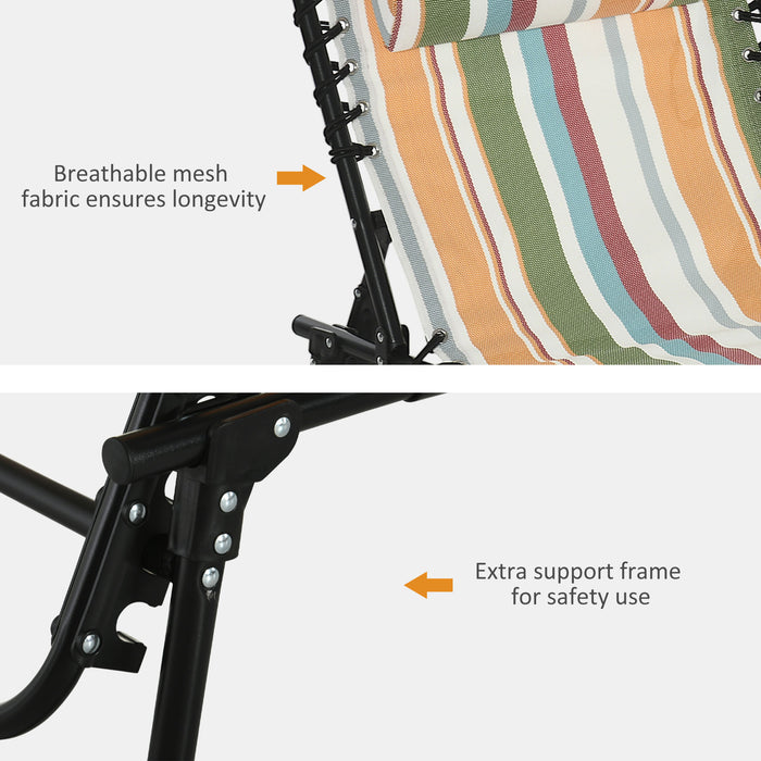 Beach Chaise Folding Sun Lounger - 4-Position Adjustable Garden Recliner Chair - Ideal for Camping, Hiking & Outdoor Relaxation