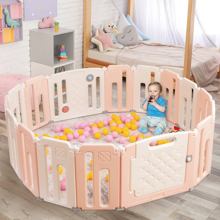 Foldable Baby Playpen - Indoor and Outdoor Compatible with Drawing Board, Grey - Ideal for Engaging Infant Play Time