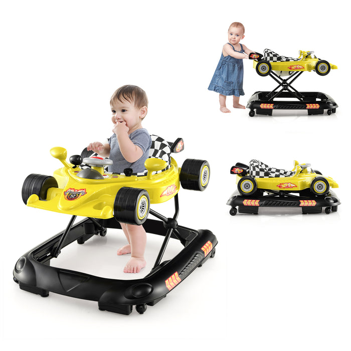 4-in-1 Foldable Baby Walker - With Adjustable Height and Detachable Tray - Perfect for Babies Learning to Walk
