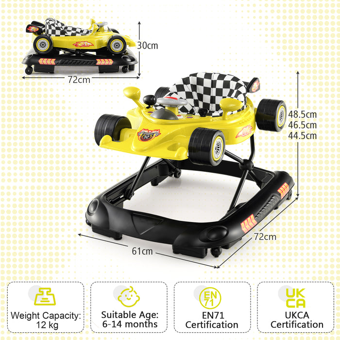 4-in-1 Foldable Baby Walker - With Adjustable Height and Detachable Tray - Perfect for Babies Learning to Walk