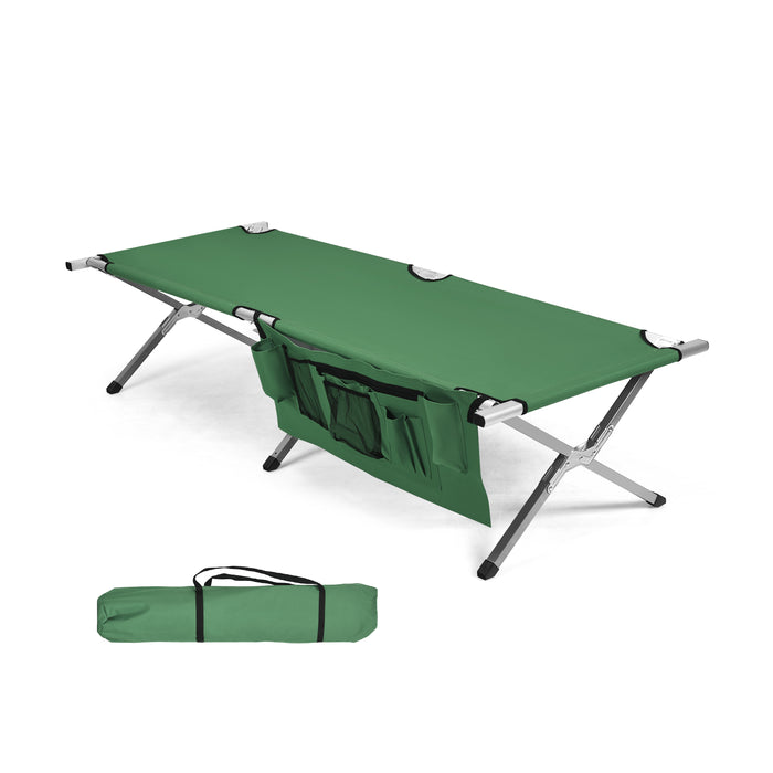 Portable Outdoor Bed - Folding Camping Cot with Carry Bag, Ideal for Beach Trips - Blue Color Perfect for Outdoor Sleepovers and Trips.
