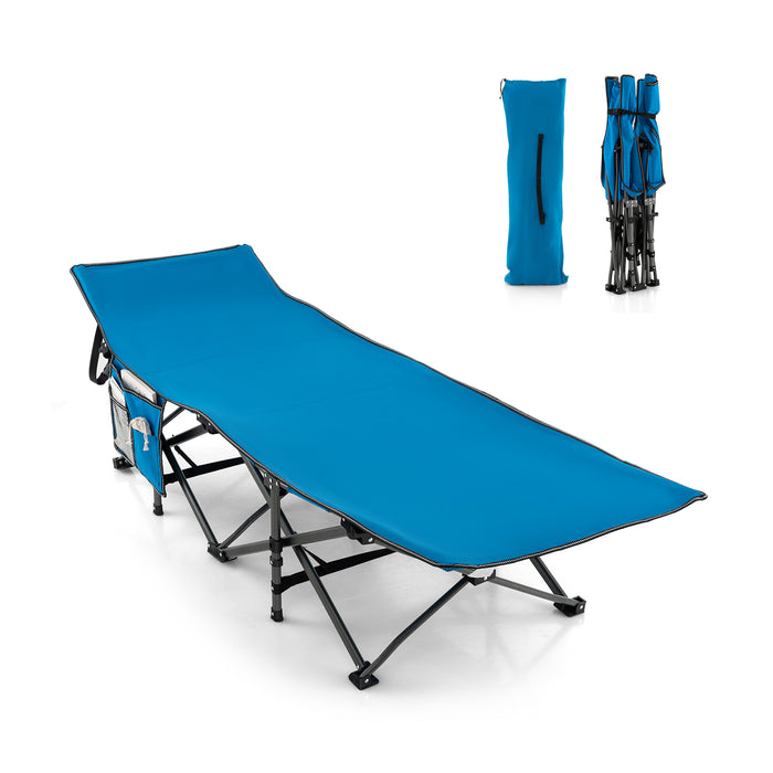 Heavy-Duty Foldable Camping Cot - 3-In-1 Pocket Feature for Extra Storage, Ideal Outdoor Cot for Campers & Adventurers