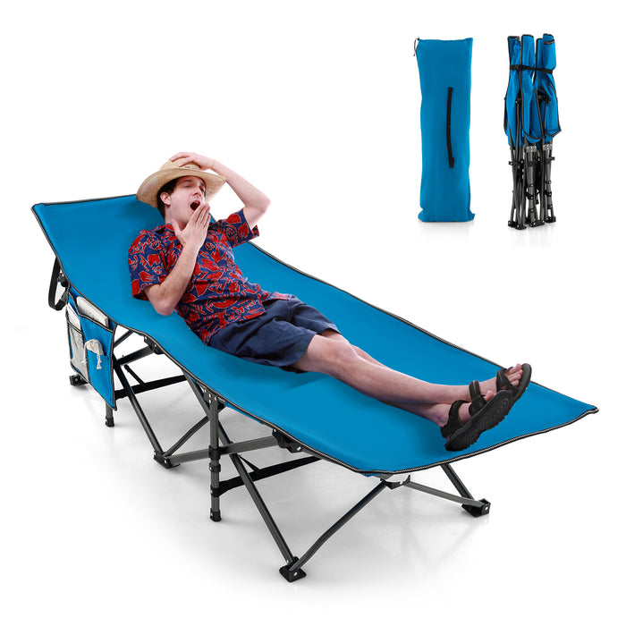 Heavy-Duty Foldable Camping Cot - 3-In-1 Pocket Feature for Extra Storage, Ideal Outdoor Cot for Campers & Adventurers