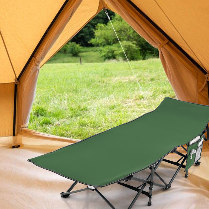 Heavy-Duty Foldable Camping Cot - 3-In-1 Pocket Feature for Extra Storage, Ideal Outdoor Cot for Campers & Adventurers