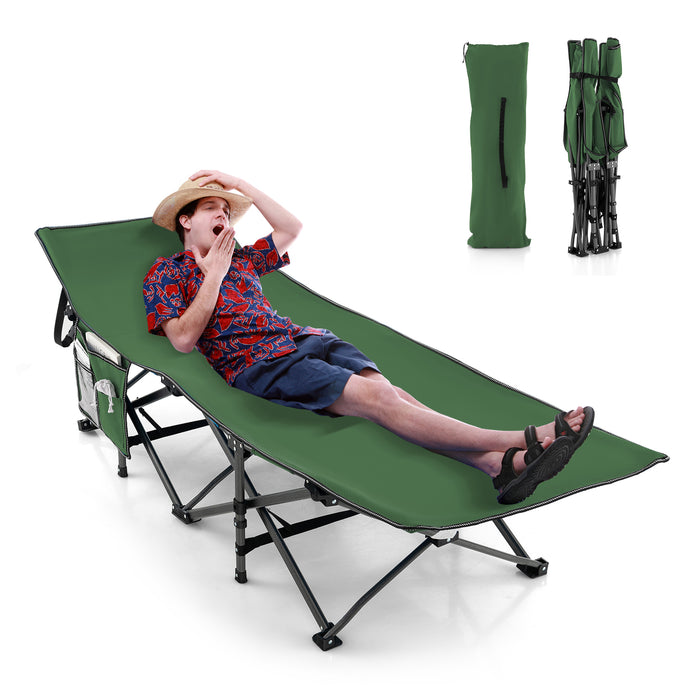 Heavy-Duty Foldable Camping Cot - 3-In-1 Pocket Feature for Extra Storage, Ideal Outdoor Cot for Campers & Adventurers
