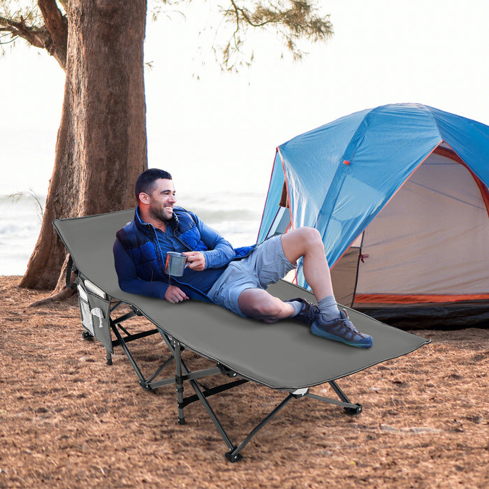 Heavy-Duty Foldable Camping Cot - 3-In-1 Pocket Feature for Extra Storage, Ideal Outdoor Cot for Campers & Adventurers