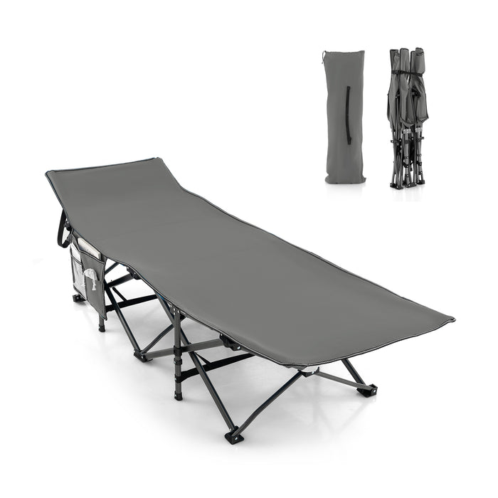 Heavy-Duty Foldable Camping Cot - 3-In-1 Pocket Feature for Extra Storage, Ideal Outdoor Cot for Campers & Adventurers