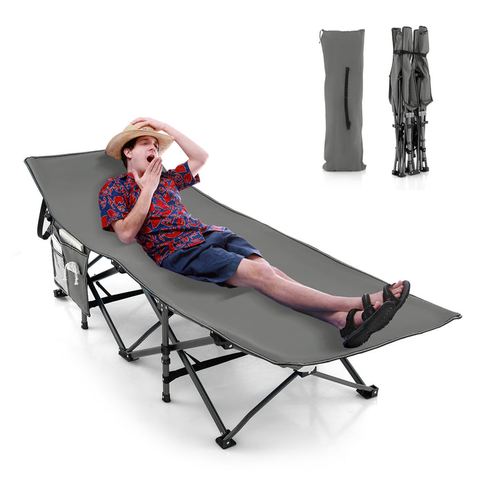 Heavy-Duty Foldable Camping Cot - 3-In-1 Pocket Feature for Extra Storage, Ideal Outdoor Cot for Campers & Adventurers