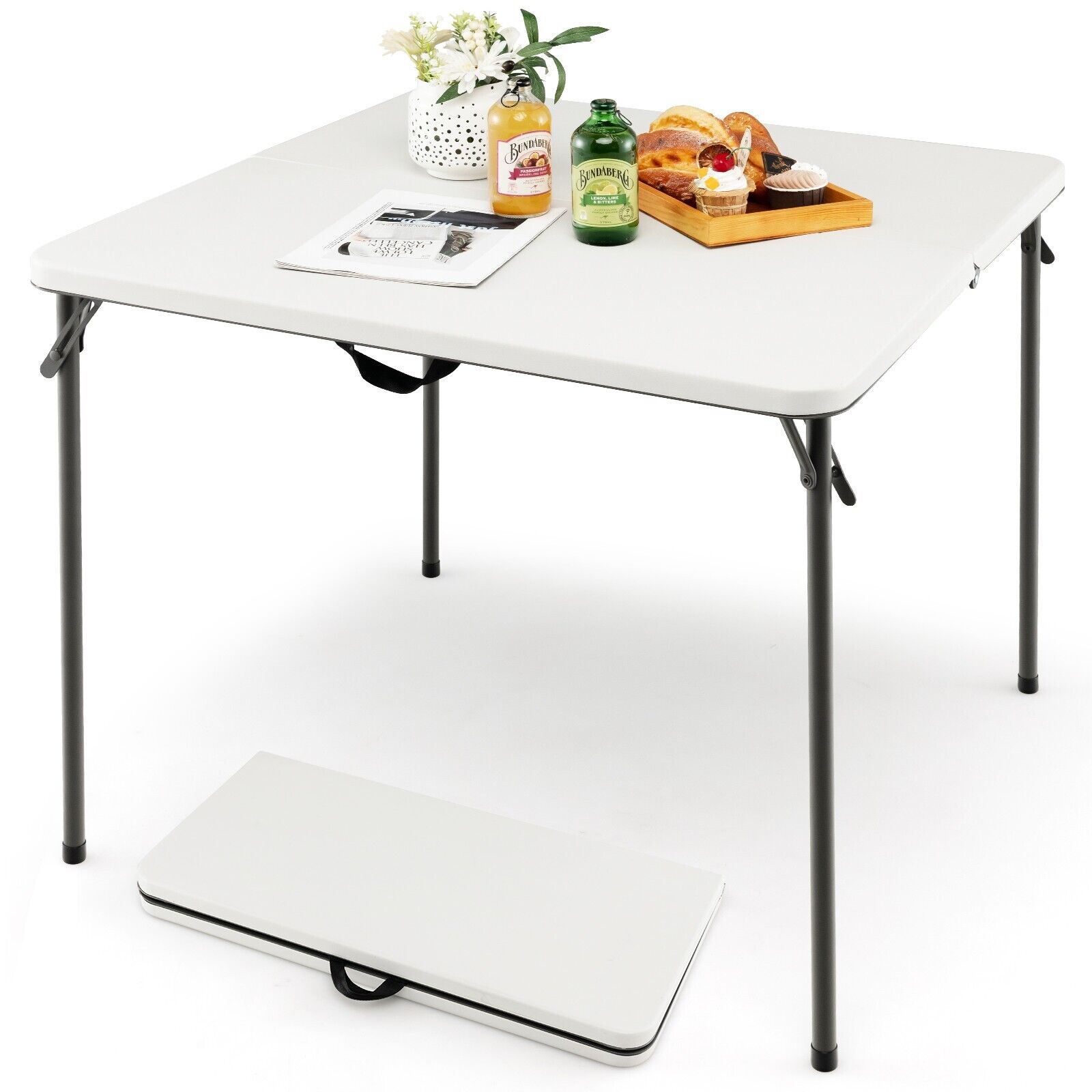 Portable Grey Camping Table - Handy Folding Design for Easy Transport, Perfect for Indoor and Outdoor Use - Solution for Campers Requiring Lightweight and Convenient Furniture