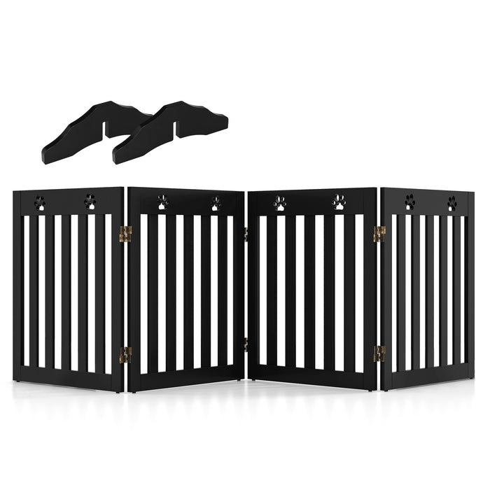 4 Panels Folding Pet Gate - Versatile Home Solution for Pet Restriction - Ideal for Keeping Dogs & Cats Safe and Contained
