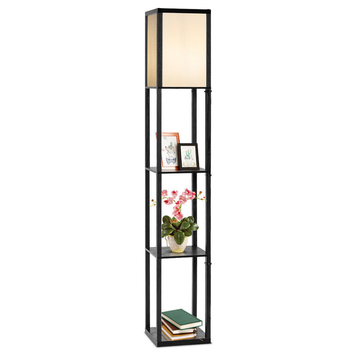 Freestanding Floor Lamp Model - Functional Lamp with 3-Tier Storage Shelf - Ideal for Space Saving and Improved Room Illumination