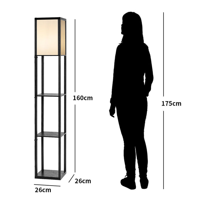 Freestanding Floor Lamp Model - Functional Lamp with 3-Tier Storage Shelf - Ideal for Space Saving and Improved Room Illumination