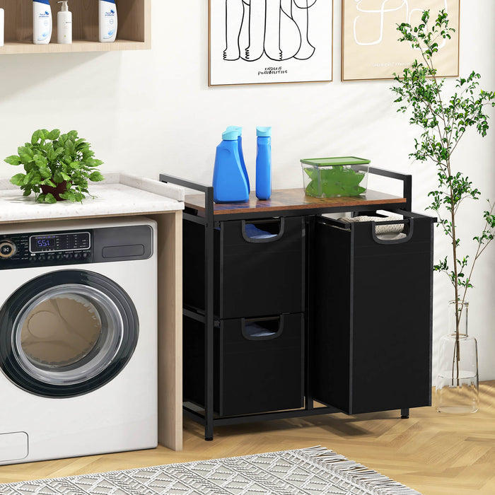 Laundry Hamper - Freestanding Laundry Basket with 3 Pull-Out Bags - Ideal for Organizing and Sorting Clothes