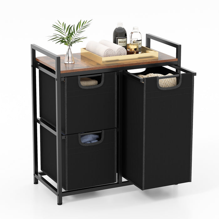 Laundry Hamper - Freestanding Laundry Basket with 3 Pull-Out Bags - Ideal for Organizing and Sorting Clothes