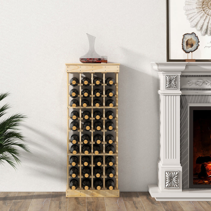 Freestanding 40-Bottle Wine Rack - Modern Storage Shelf with Tabletop Feature - Ideal for Wine Collectors and Enthusiasts