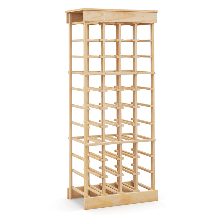 Freestanding 40-Bottle Wine Rack - Modern Storage Shelf with Tabletop Feature - Ideal for Wine Collectors and Enthusiasts